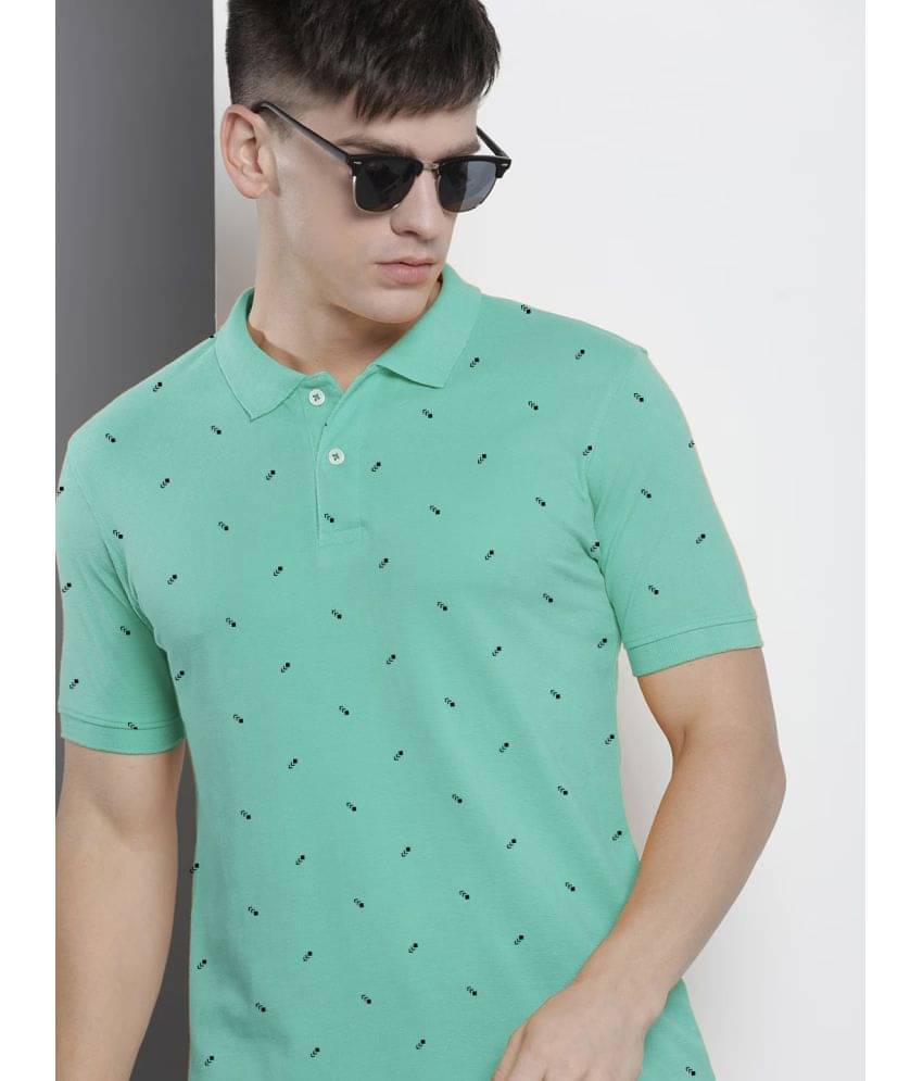 Merriment Pack of 1 Cotton Blend Regular Fit Printed Half Sleeves Men's Polo T Shirt ( Aqua ) Merriment Pack of 1 Cotton Blend Regular Fit Printed Half Sleeves Men's Polo T Shirt ( Aqua )
