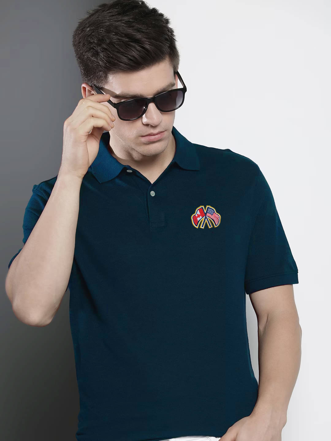     			Merriment Pack of 1 Cotton Blend Regular Fit Solid Half Sleeves Men's Polo T Shirt ( Indigo )