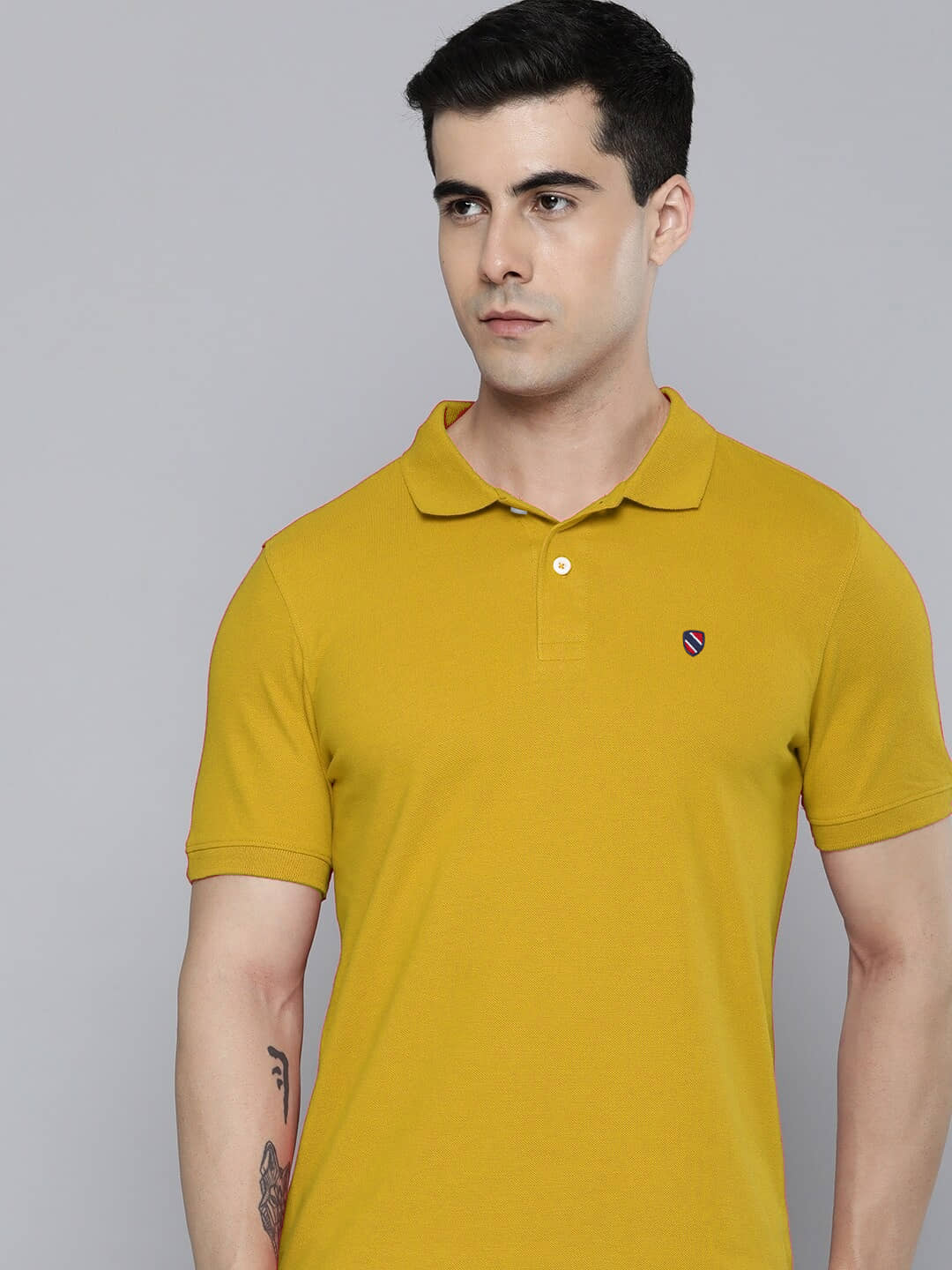 Merriment Pack of 1 Cotton Blend Regular Fit Solid Half Sleeves Men's Polo T Shirt ( Black )