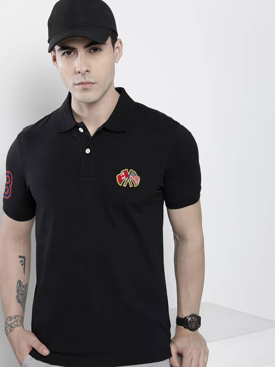 Merriment Pack of 1 Cotton Blend Regular Fit Solid Half Sleeves Men's Polo T Shirt ( Rust )