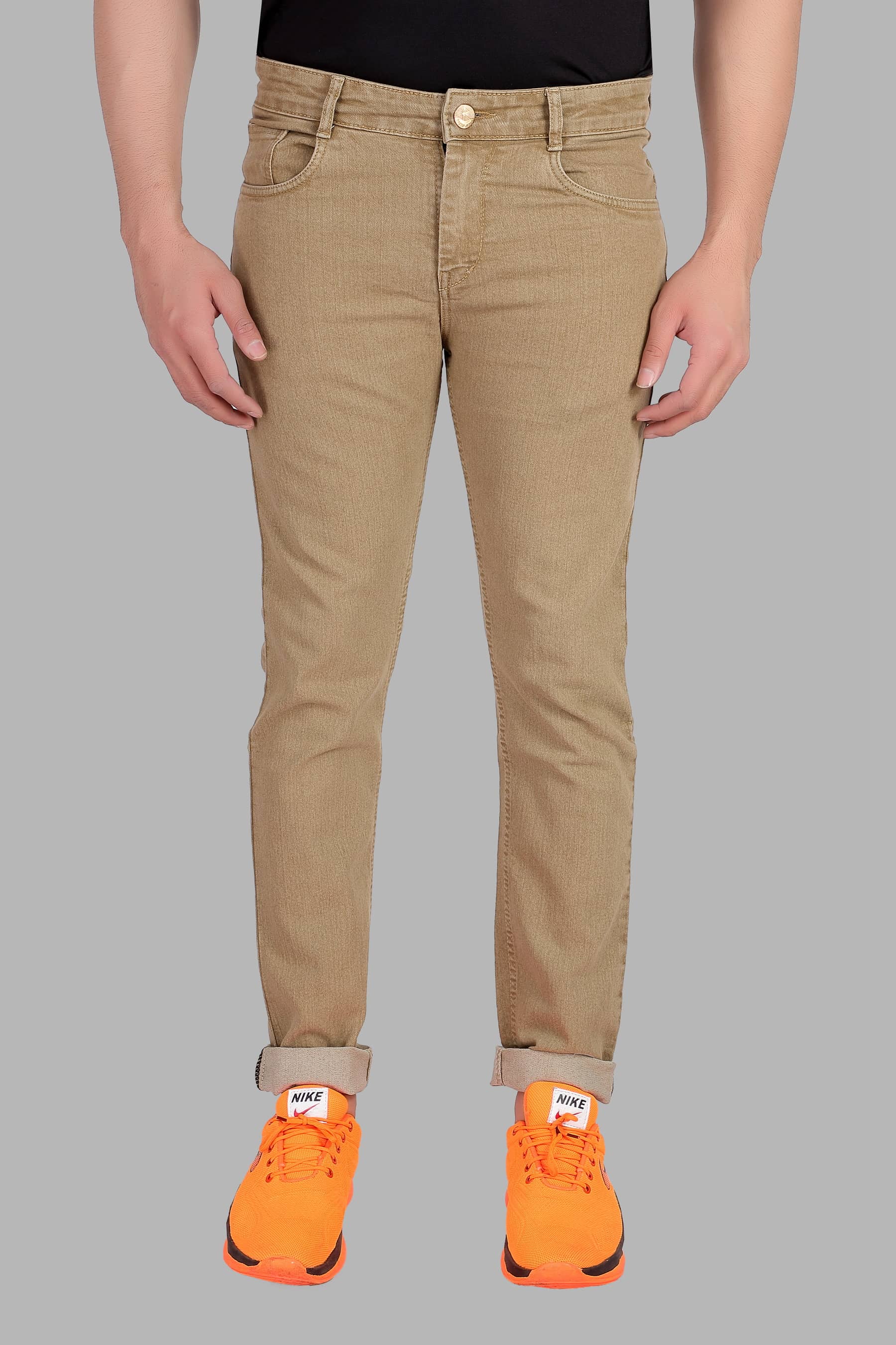 RAGZO Slim Fit Basic Men's Jeans - Khaki ( Pack of 1 ) - Jeans | Buy online on ZillyBuy
