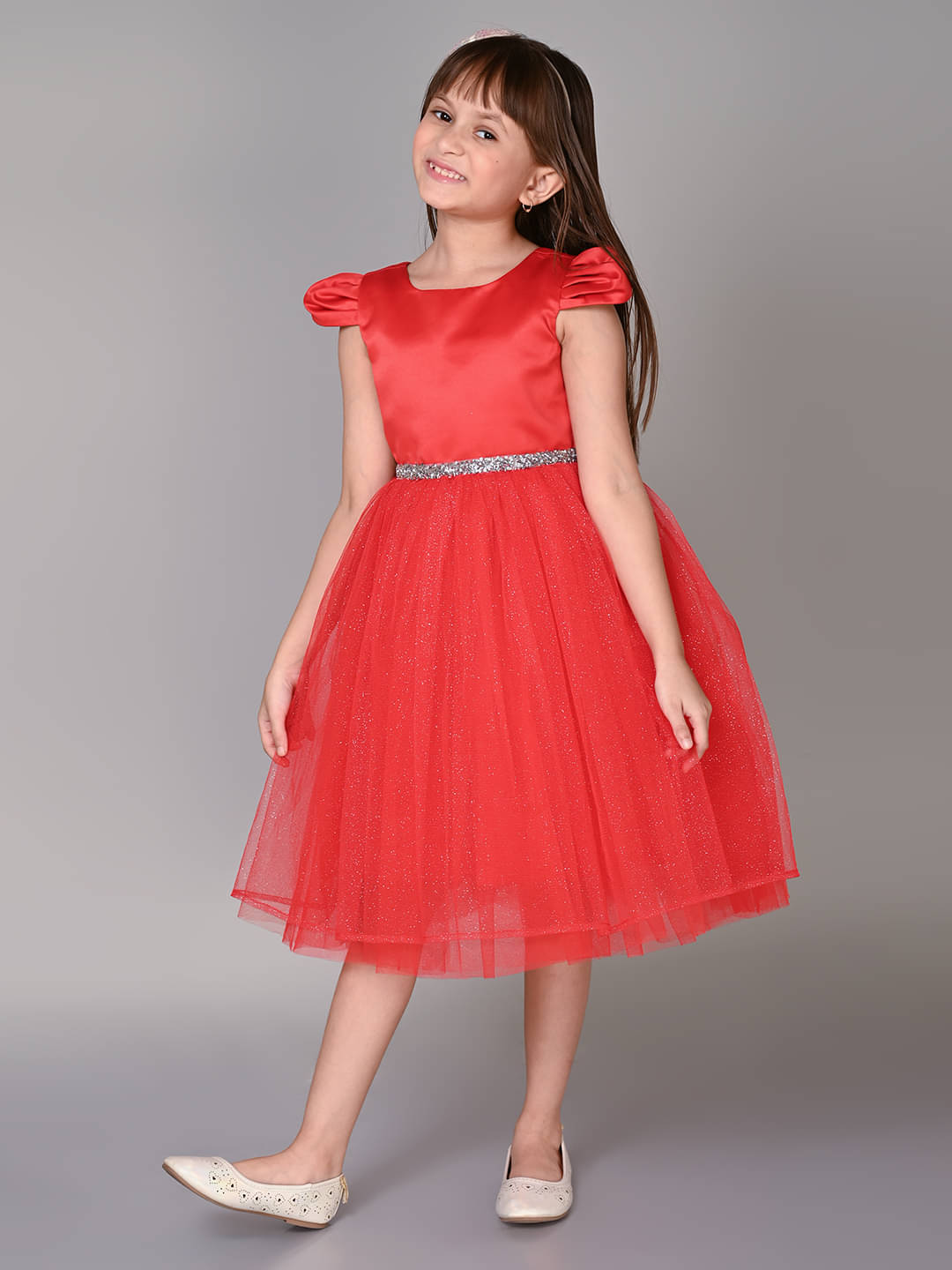 Toy Balloon Kids Net Frock For Girls ( Pack of 1 , Red ) Toy Balloon Kids Net Frock For Girls ( Pack of 1 , Red )