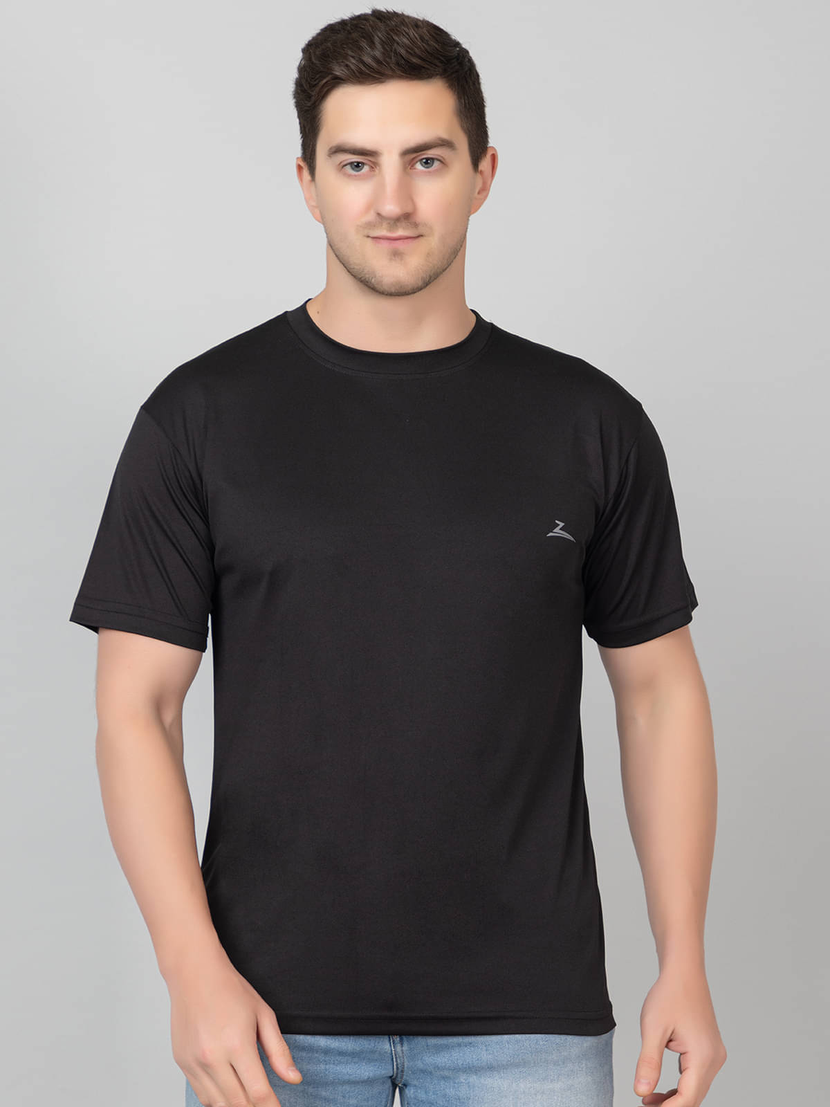     			Zeffit Pack of 1 Polyester Regular Fit Men's T-Shirt ( Black )