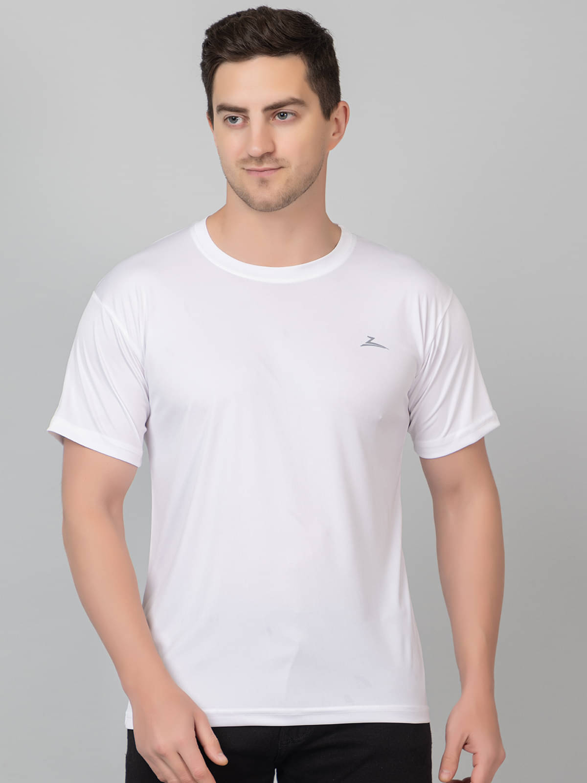 Zeffit Pack of 1 Polyester Regular Fit Men's T-Shirt ( White ) Zeffit Pack of 1 Polyester Regular Fit Men's T-Shirt ( White )
