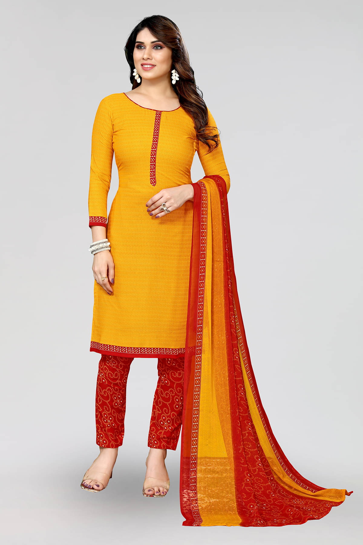Anand Unstitched Crepe Printed Dress Material - Yellow ( Pack of 1 ) Anand Unstitched Crepe Printed Dress Material - Yellow ( Pack of 1 )