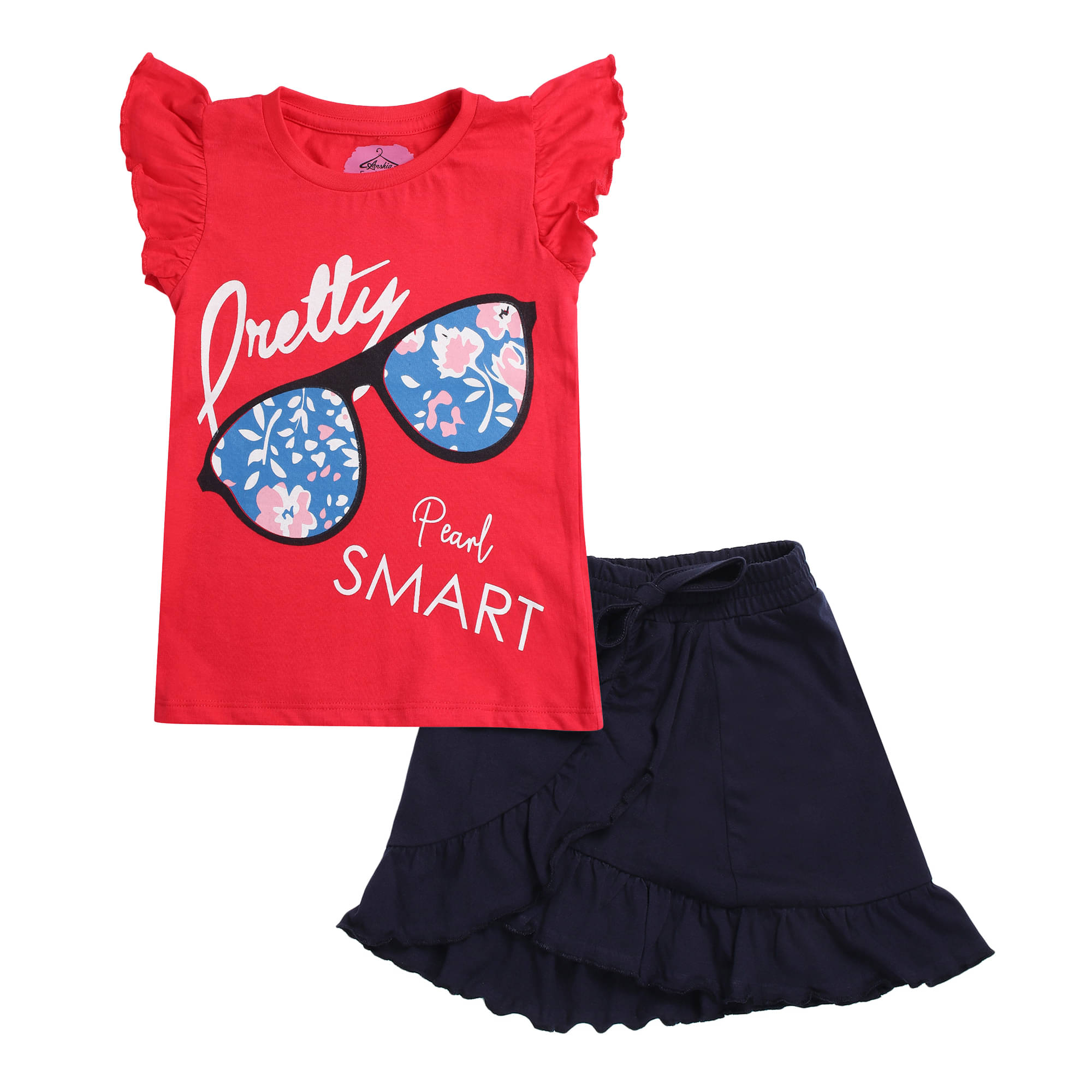     			Arshia Fashions Pack of 1 Girls Cotton Blend Top With Skirt ( Red )