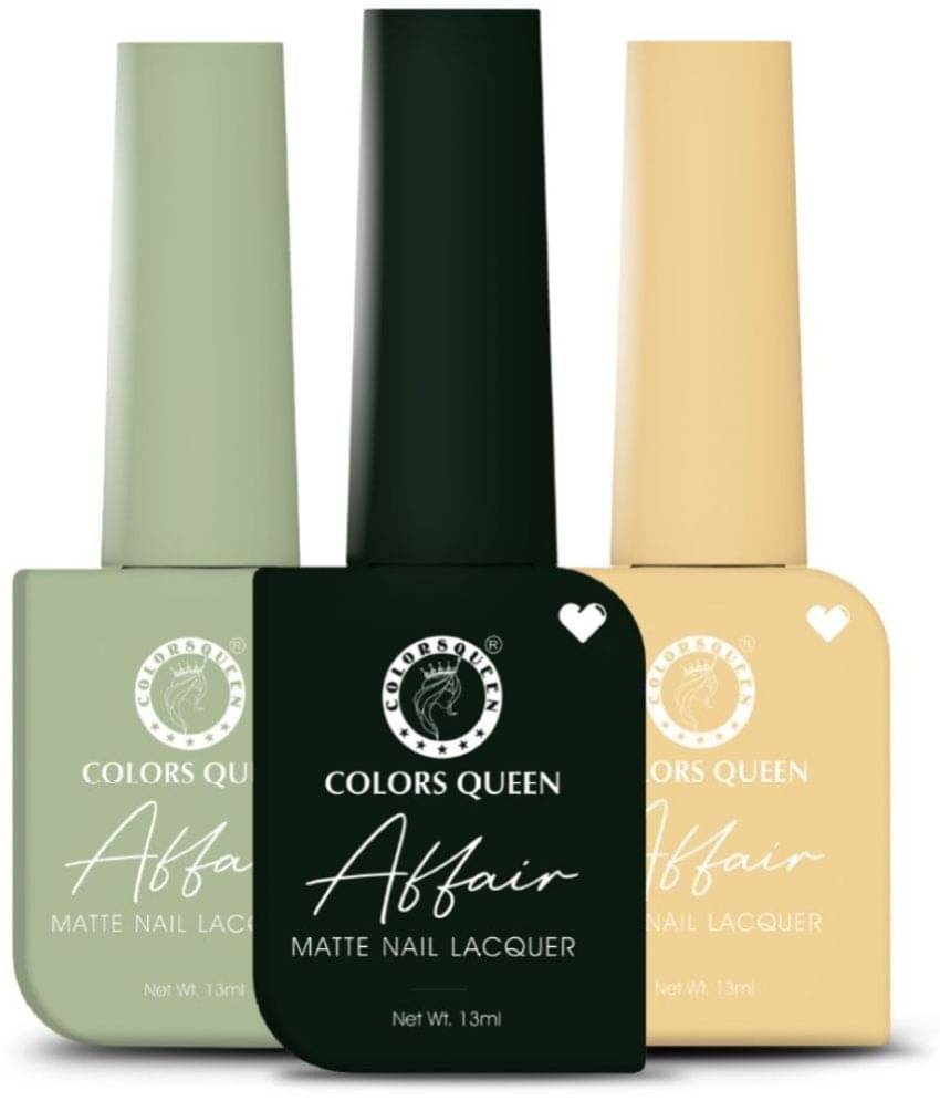     			Colors Queen Affair Nail Polish setof 3 (05 Pista Chaos, 14 Jungle Green & 39 Caramel)