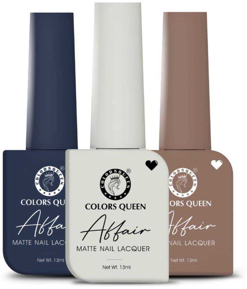     			Colors Queen Affair Nail Polish setof 3 (10 Moon Mist, 17 Midnight Magnet & 49 Nut Pudding)