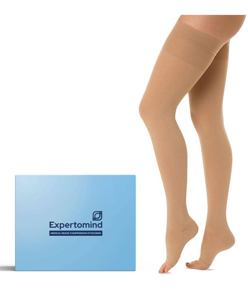 Expertomind Compression Stockings for Women and Men | Class 2 Thigh Length Medical Socks for Varicose Vein and Leg Pain Relief | 23-32 mm Hg | Compression Socks, Pair of 2, Beige     			Expertomind Compression Stockings for Women and Men | Class 2 Thigh Length Medical Socks for Varicose Vein and Leg Pain Relief | 23-32 mm Hg | Compression Socks, Pair of 2, Beige