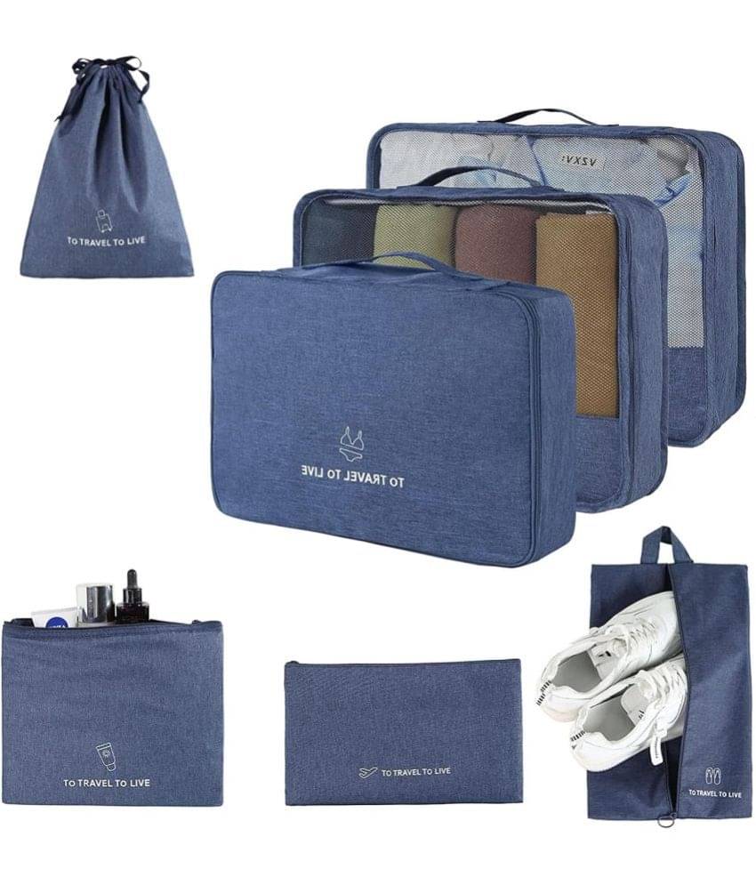     			House Of Quirk Blue 7 Set Travel Luggage Bag