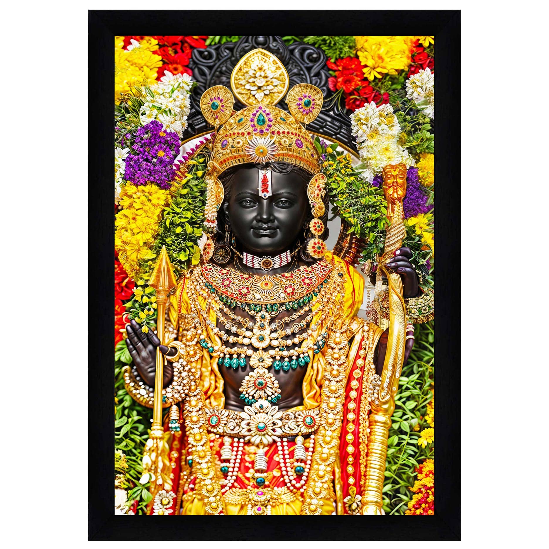 Indianara Ram Lala Religious Painting With Frame (33cm X 24cm)