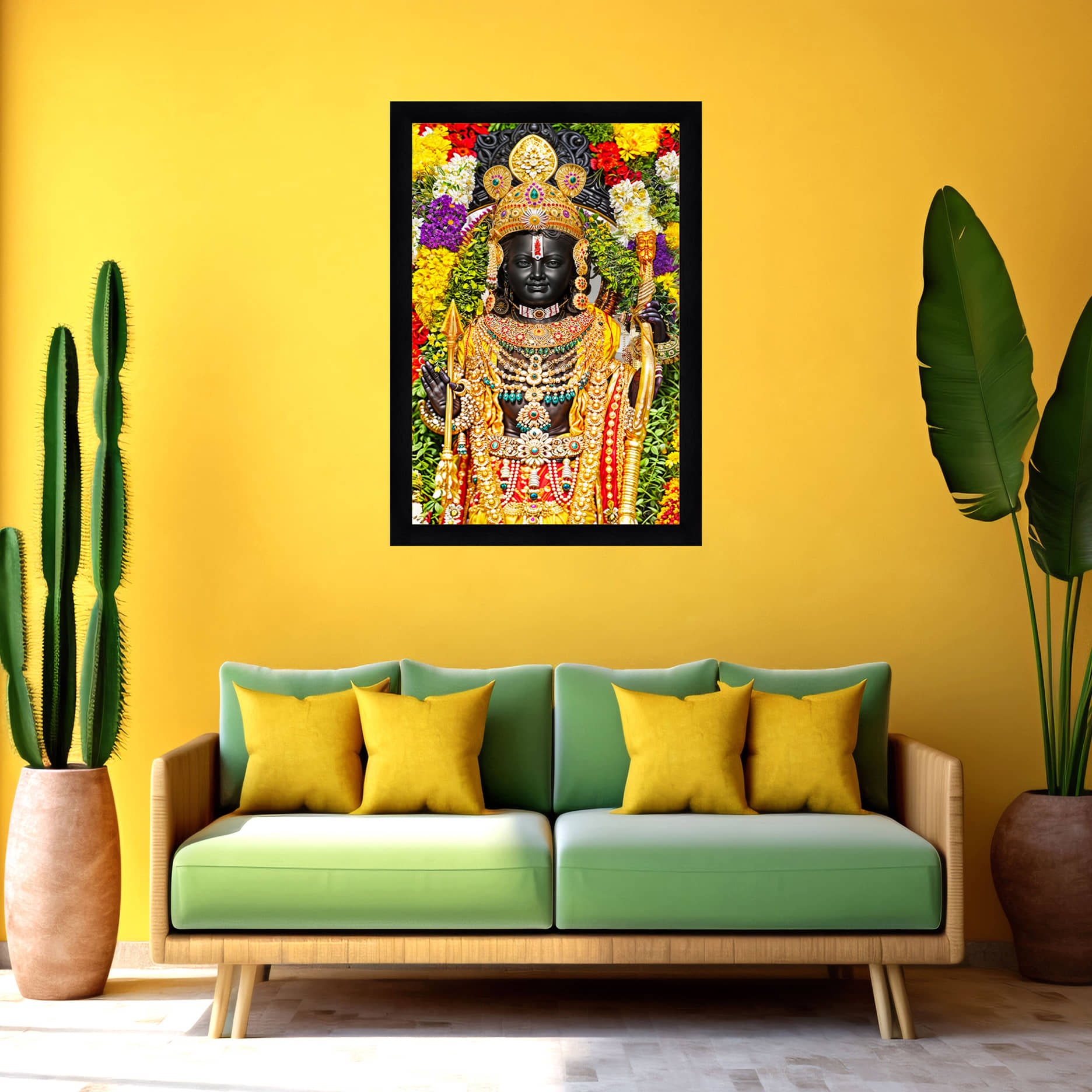 Indianara Ram Lala Religious Painting With Frame (51cm X 36cm)