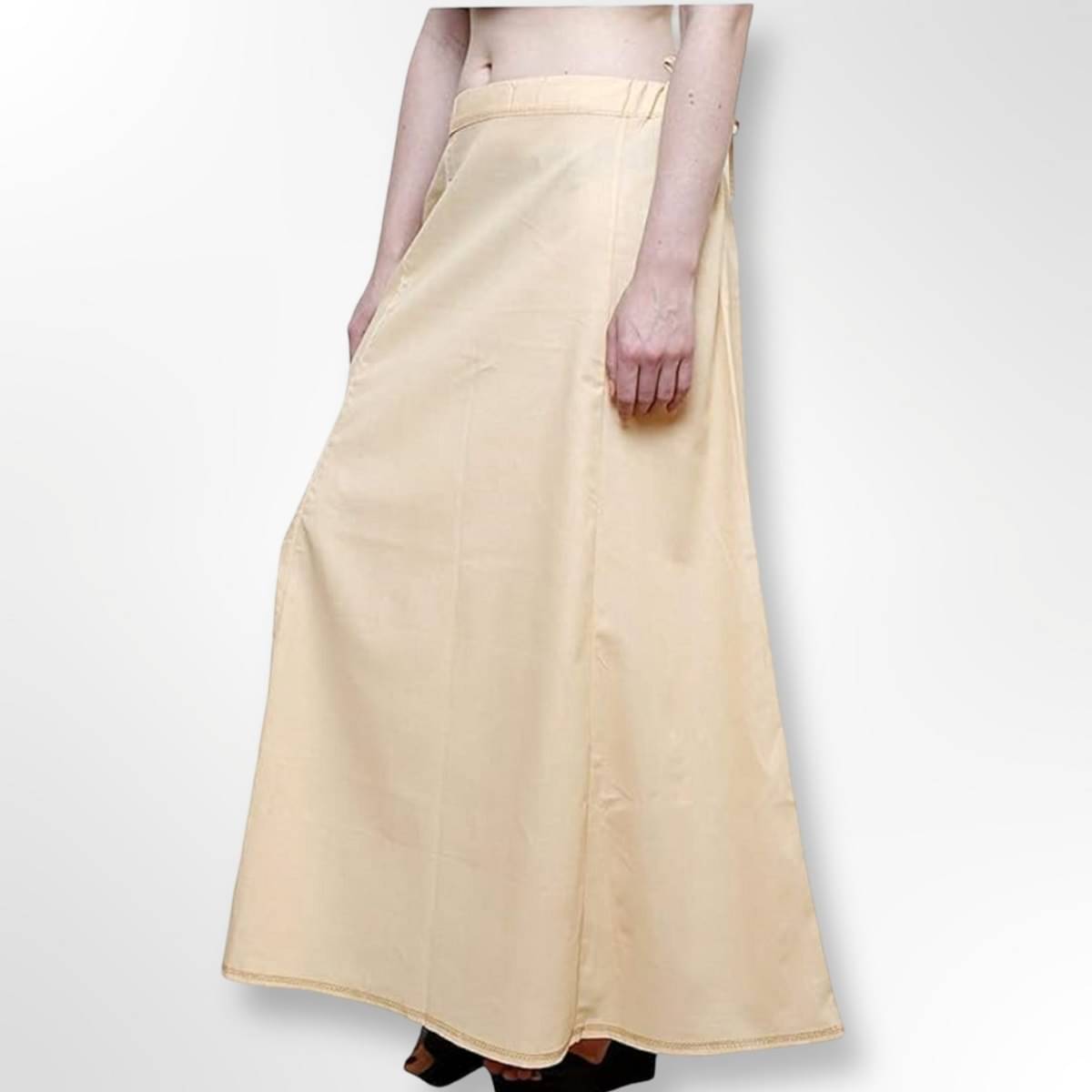     			LITTLE PANDA Beige Cotton Petticoat - Single