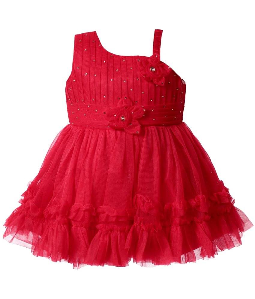     			LITTLE PANDA Pack of 1 Baby Girls Net Frock ( Red )