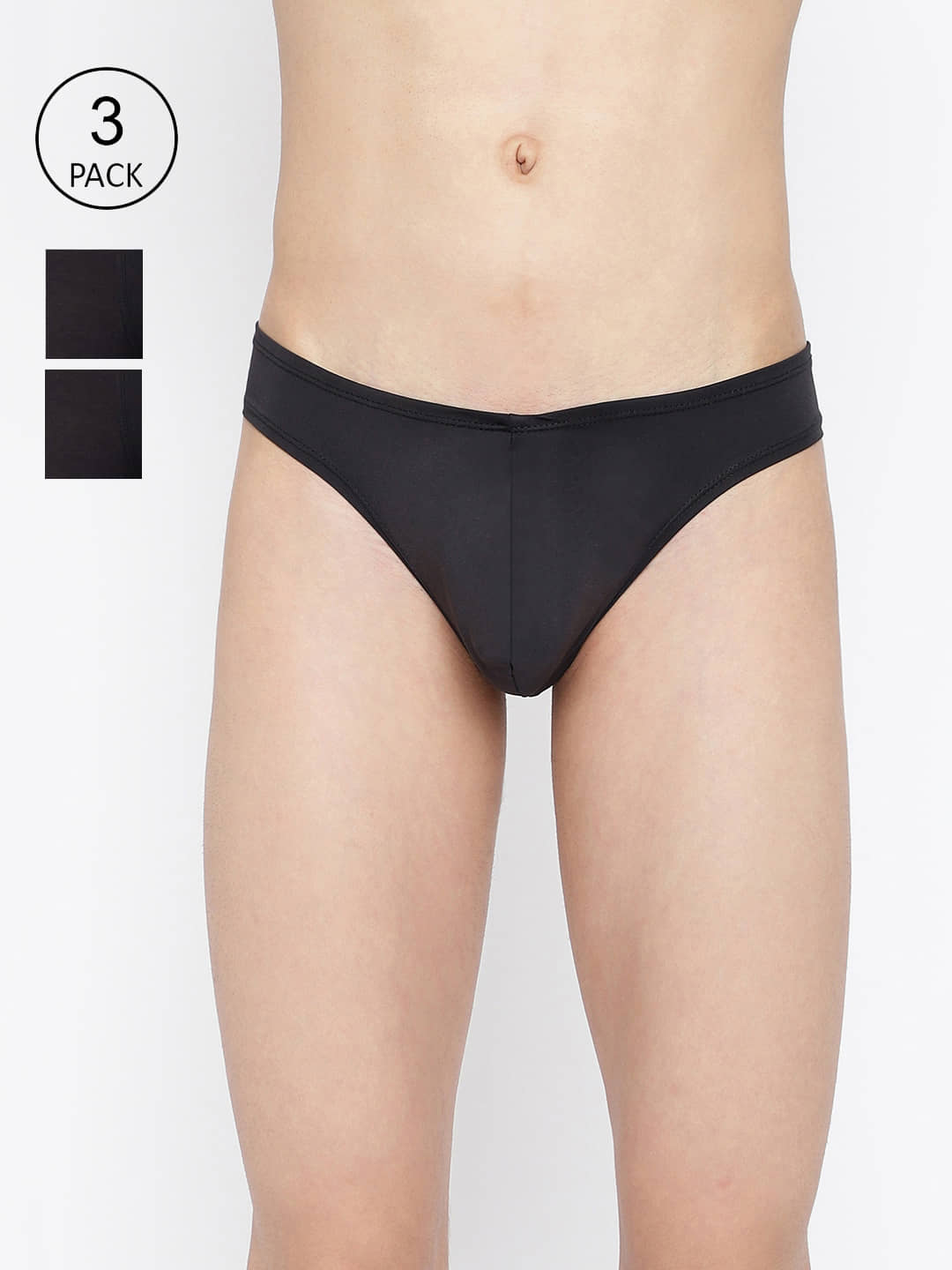La Intimo Pack of 3 Polyester Briefs For Men's ( Black )