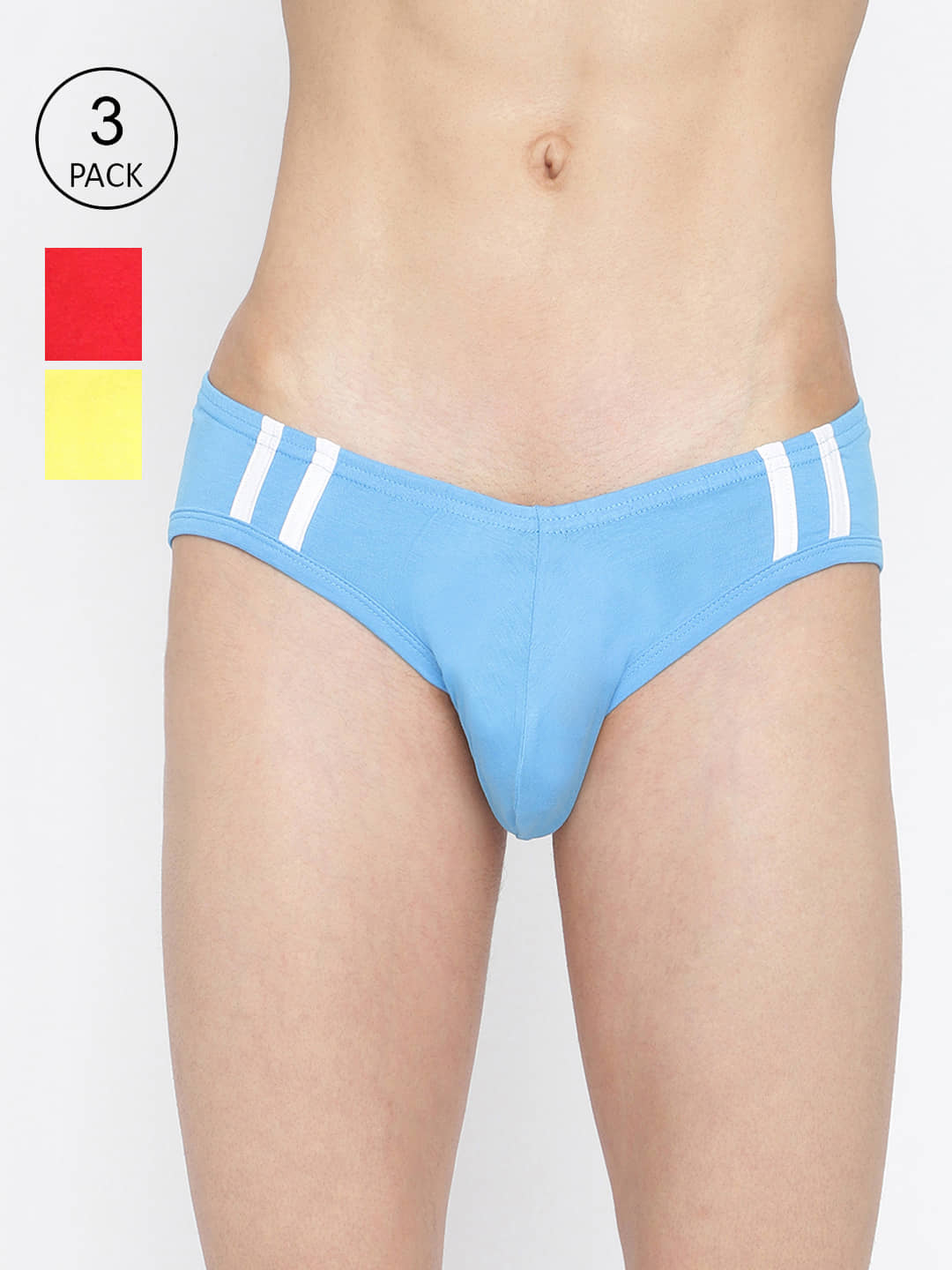 La Intimo Pack of 3 Cotton Briefs For Men's ( Multicolor )