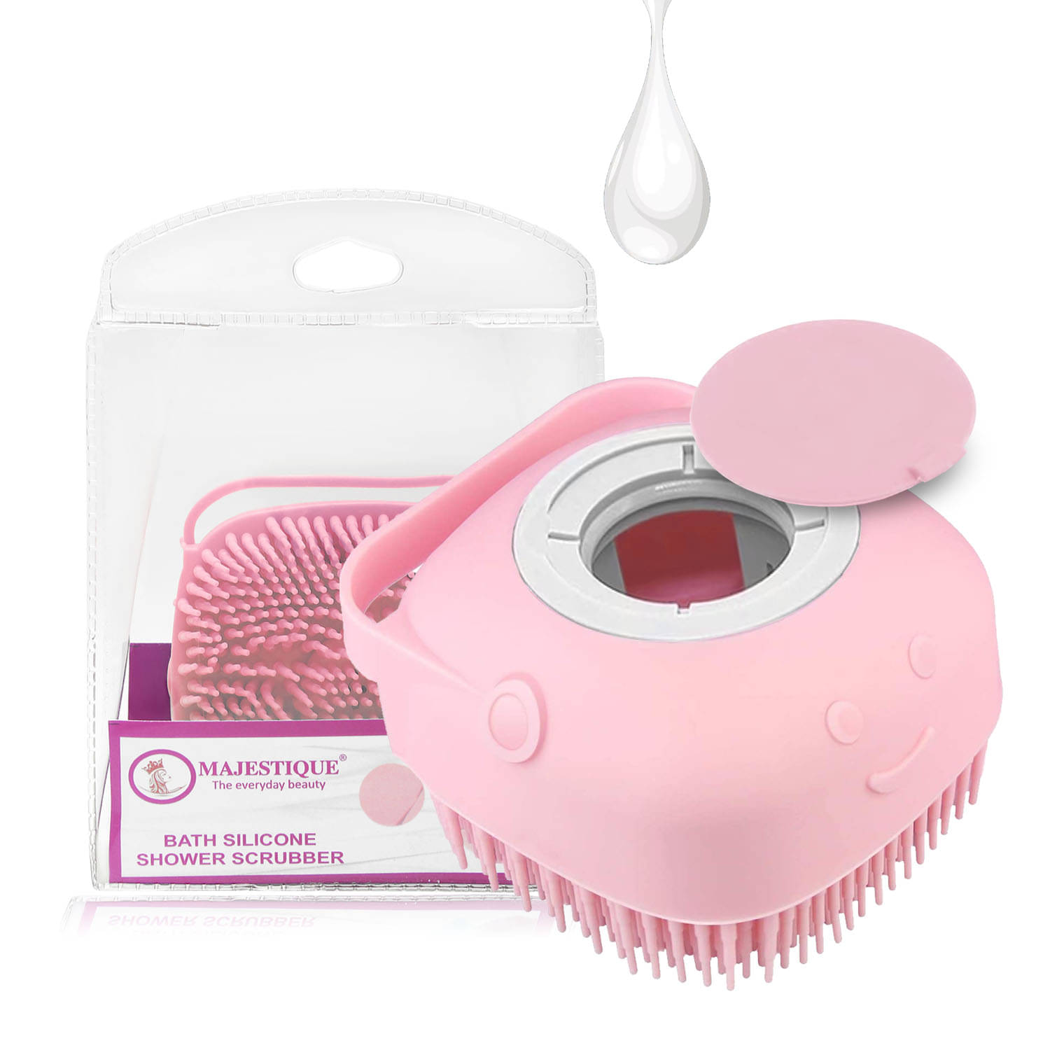     			Majestique Bath Silicone Shower Scrubber, Suitable for All Skin 80ML Silicone Loofah - Multicolor