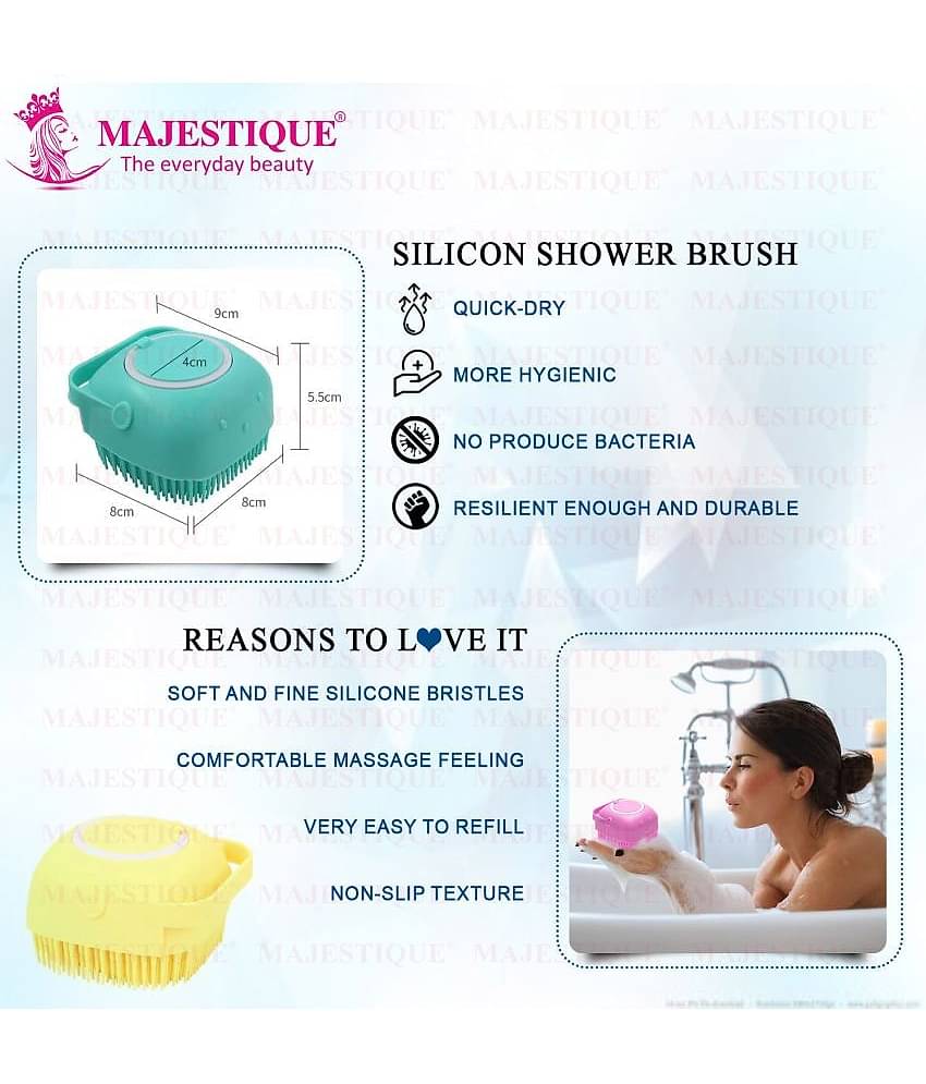 Majestique Bath Silicone Shower Scrubber, Suitable for All Skin 80ML Silicone Loofah - Multicolor