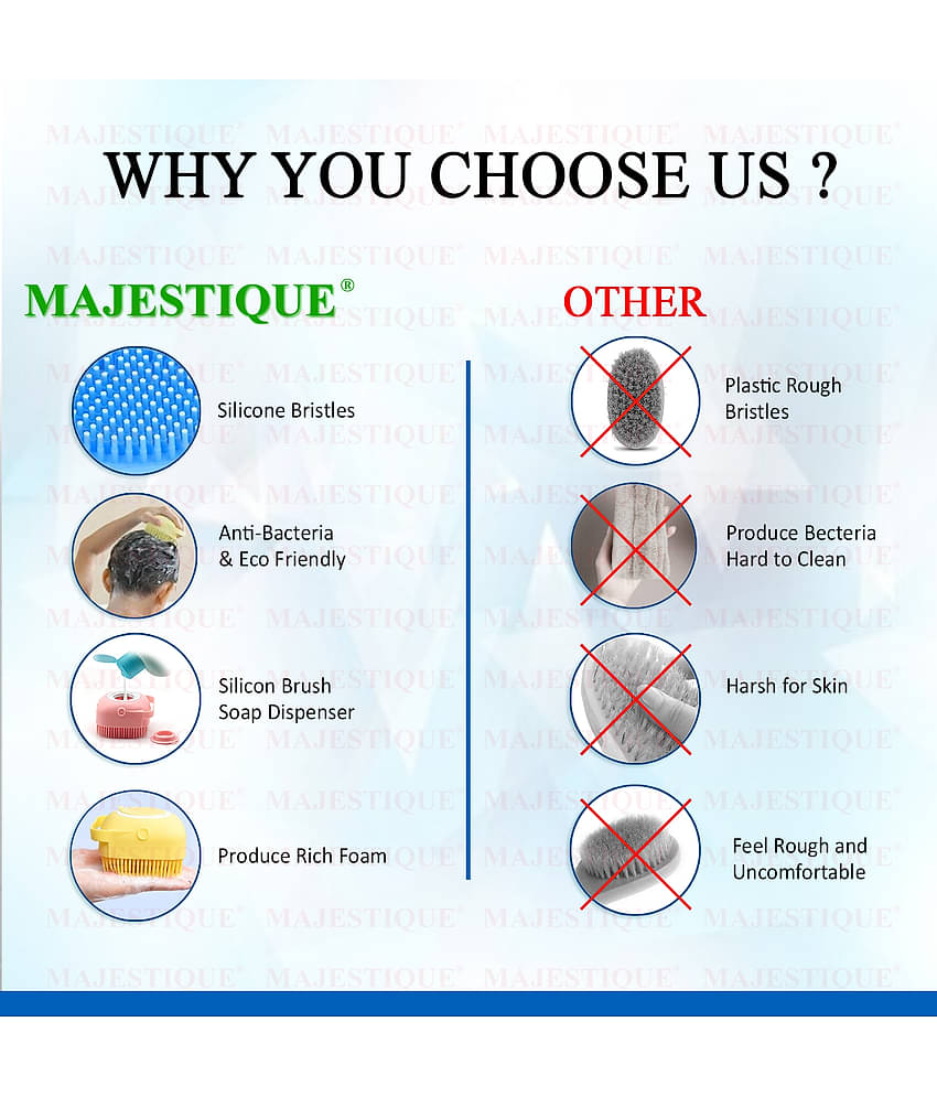 Majestique Bath Silicone Shower Scrubber, Suitable for All Skin 80ML Silicone Loofah - Multicolor