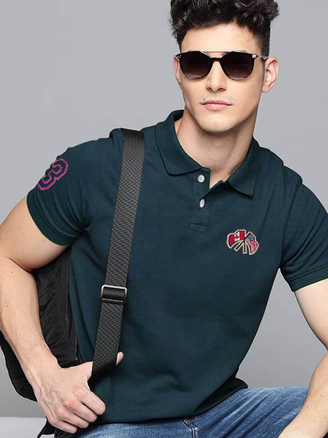     			Merriment Pack of 1 Cotton Blend Regular Fit Embroidered Half Sleeves Men's Polo T Shirt ( Green )