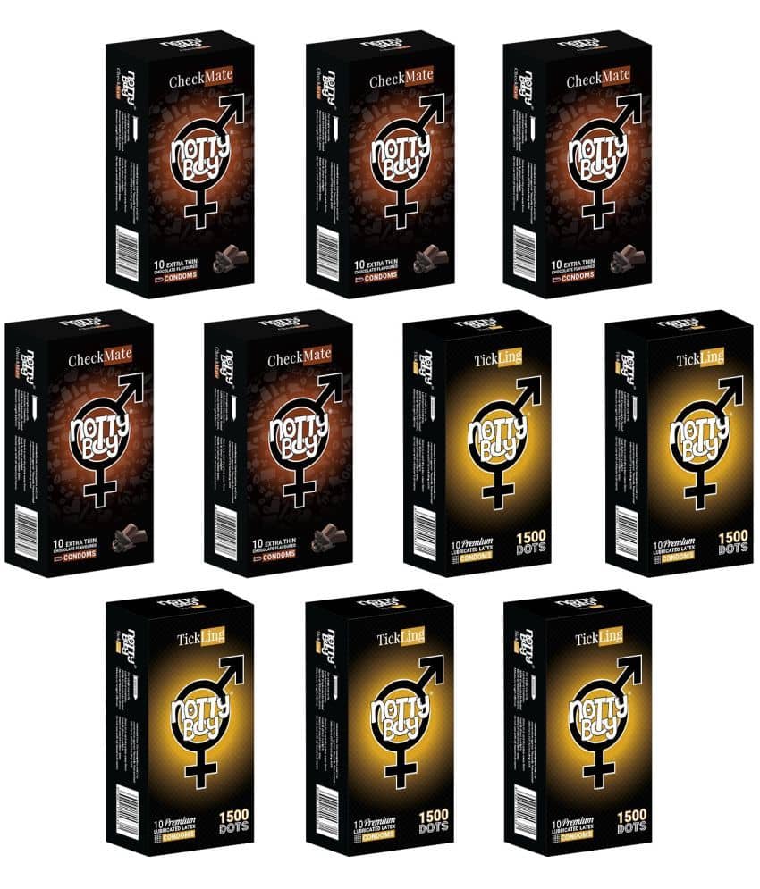 NottyBoy Extra Dotted and Chocolate Flavour Condoms Pack of 100