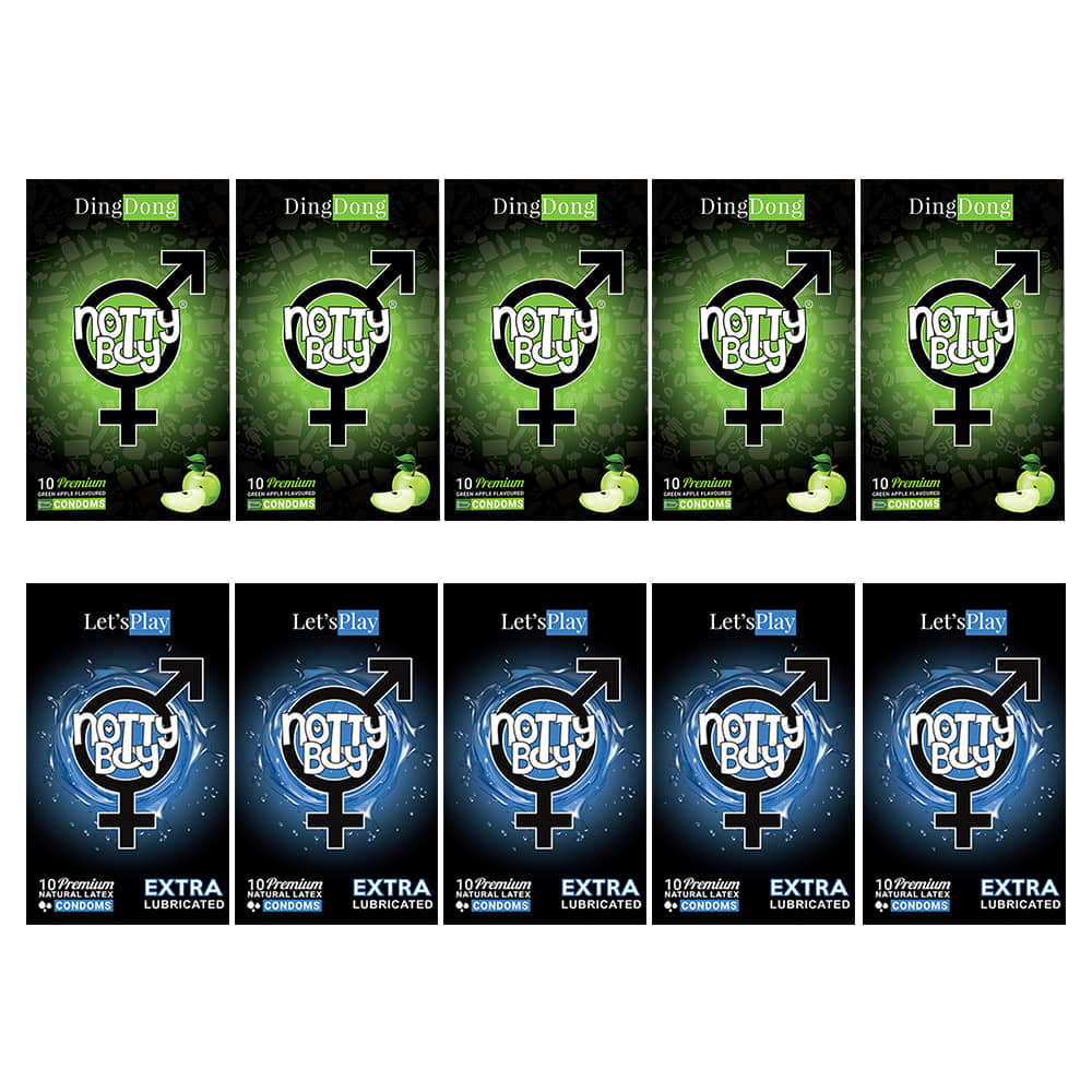NottyBoy Extra Lubrication and Fruit Flavoured Condoms - Pack of 100