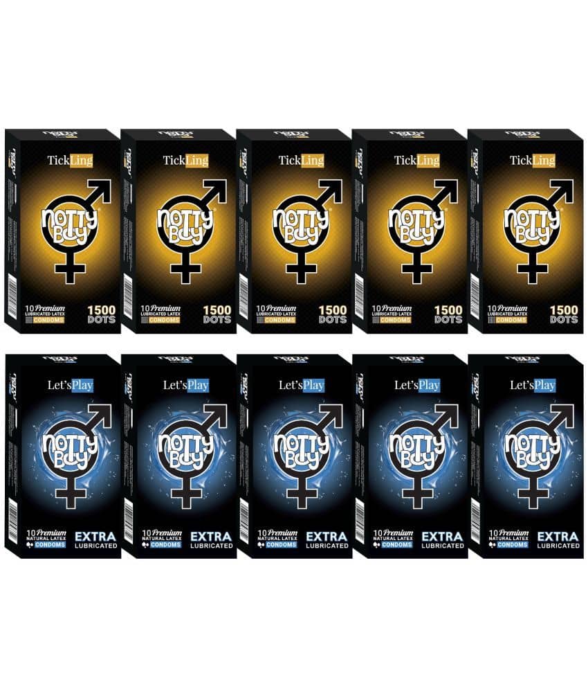 NottyBoy Ultra Dotted and Extra Lubrication Condoms - 100 Units