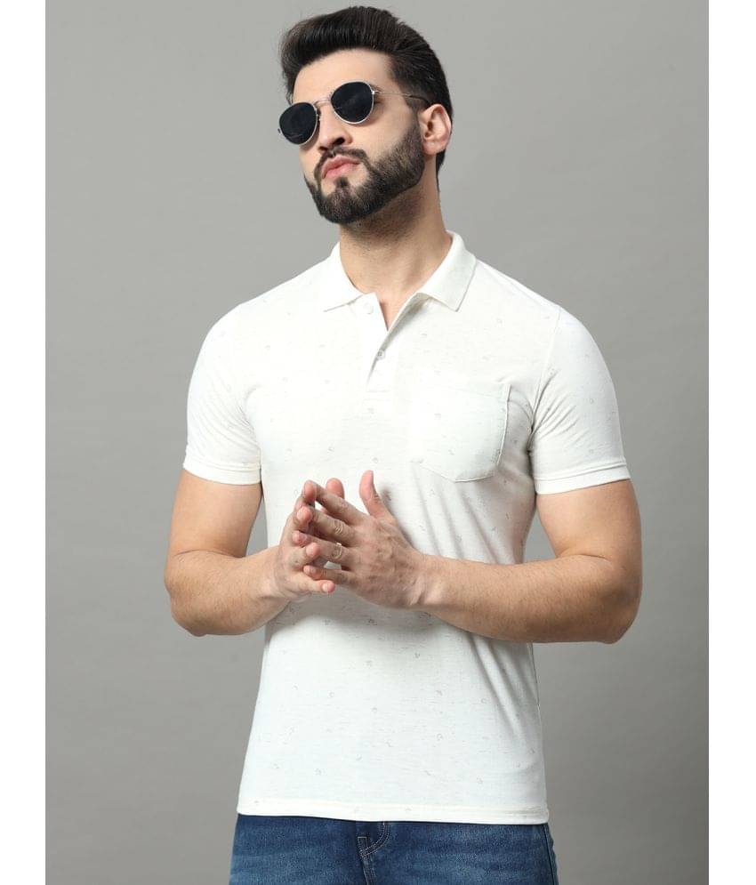 OGEN Pack of 1 Cotton Blend Regular Fit Printed Half Sleeves Men's Polo T Shirt ( White ) OGEN Pack of 1 Cotton Blend Regular Fit Printed Half Sleeves Men's Polo T Shirt ( White )