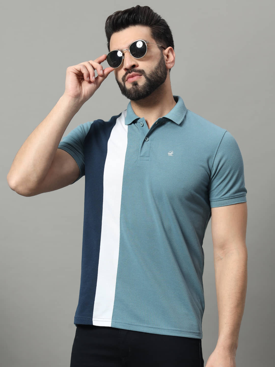 OGEN Pack of 1 Cotton Blend Regular Fit Colorblock Half Sleeves Men's Polo T Shirt ( Maroon )