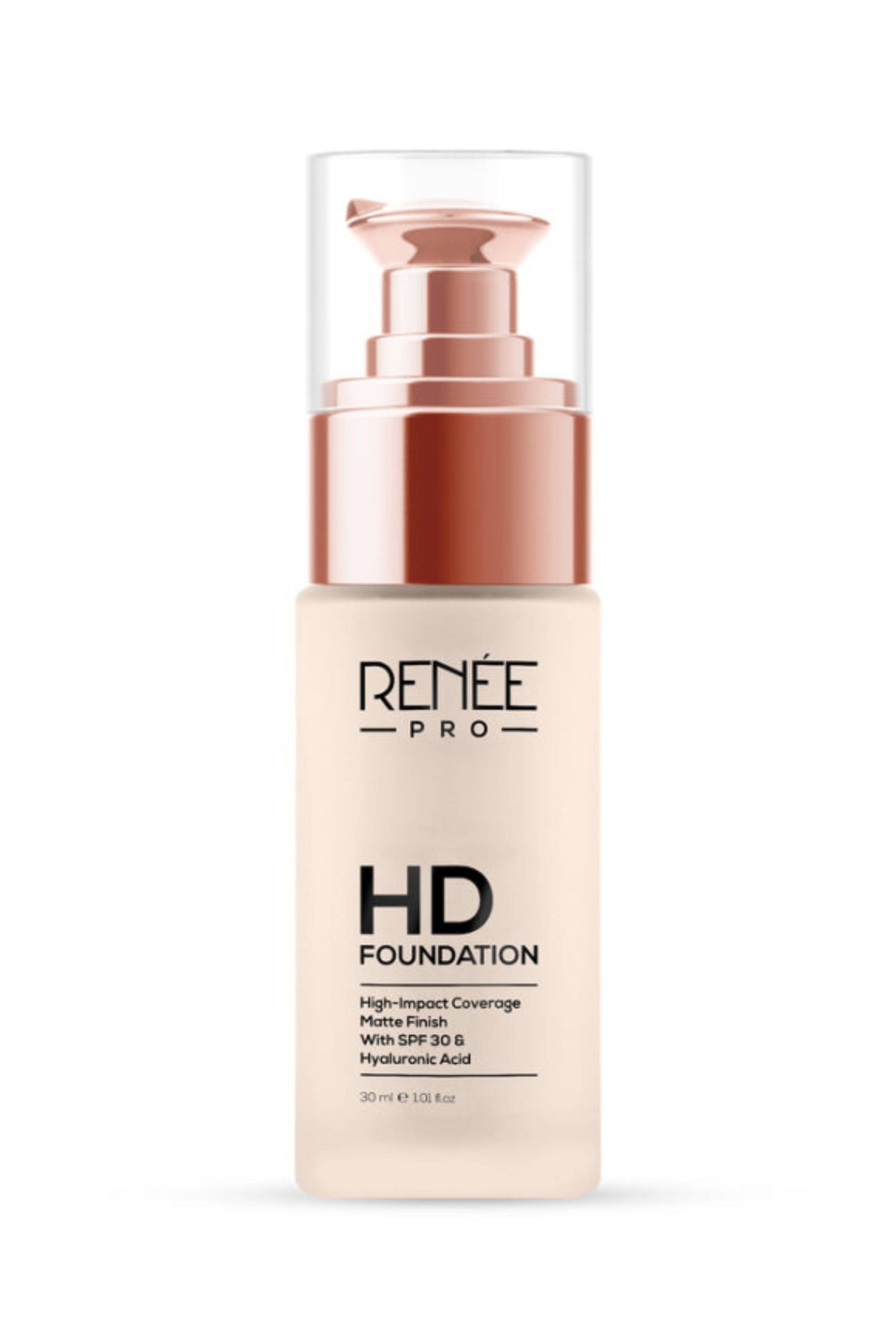     			Renee Pro HD Coverage Foundation - Pine, Matte Finish, Highly Blendable Formula, SPF30, 30Ml