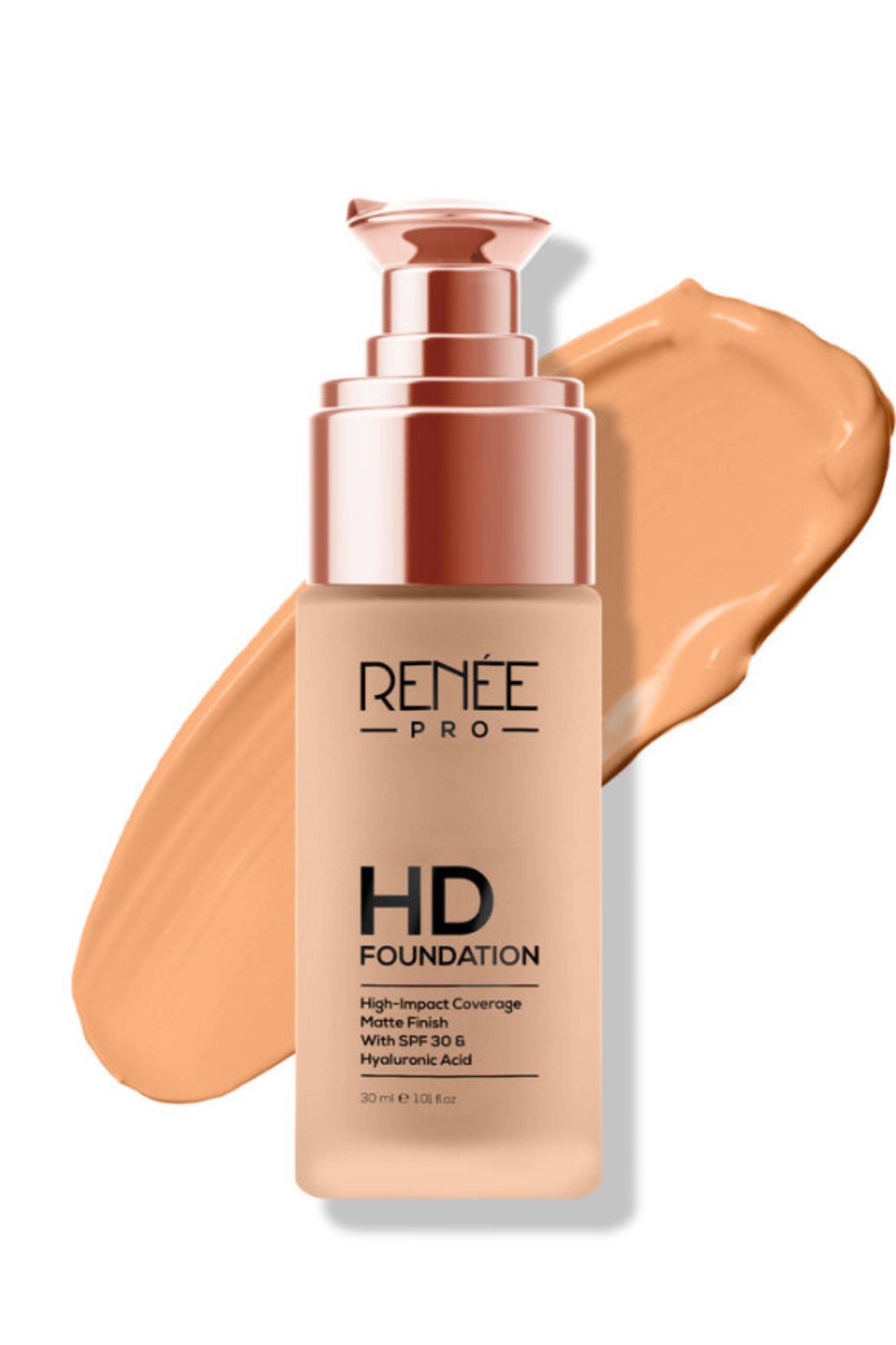    			Renee Pro HD Coverage Foundation - Maple, Matte Finish, Highly Blendable Formula, SPF15, 30Ml
