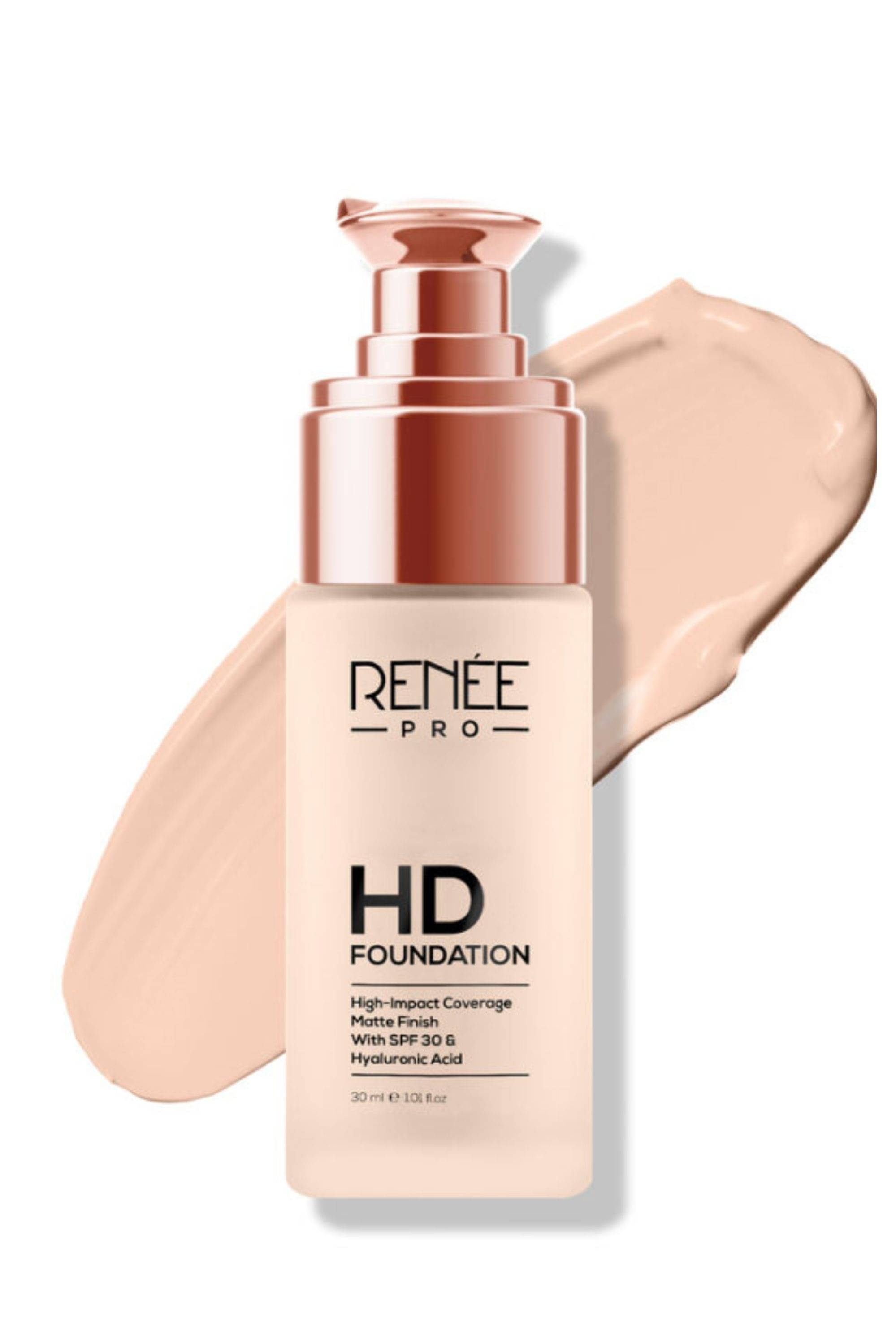     			Renee Pro HD Coverage Foundation- Ceder, Matte Finish, Highly Blendable Formula, SPF15, 30Ml