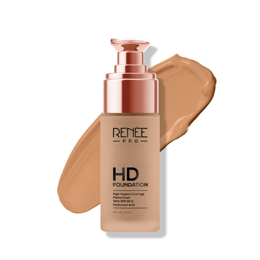     			Renee Pro HD Coverage Foundation - Mahagony, Matte Finish, Highly Blendable Formula, SPF30, 30Ml