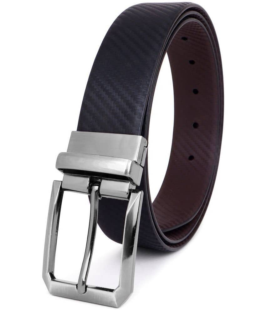 SUNSHOPPING - Black Faux Leather Men's Formal Belt ( Pack of 1 )
