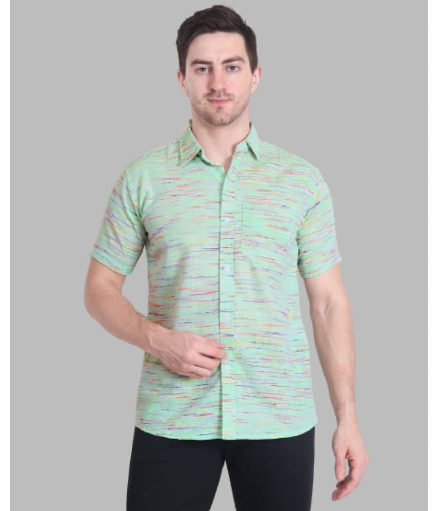 SWADESHI COLLECTION 100% Cotton Regular Fit Printed Half Sleeves Men's Casual Shirt - White ( Pack of 1 )