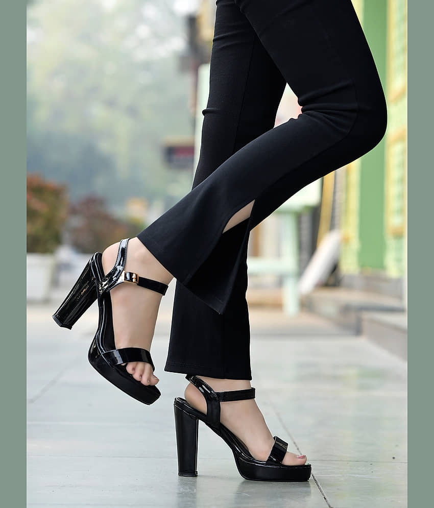 Shoetopia Black Women's Sandal Heels - Heels | Buy online on ZillyBuy