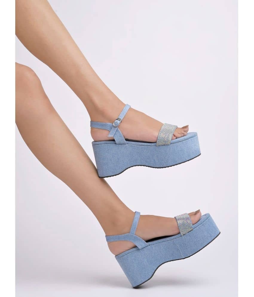 Shoetopia Blue Women's Sandal Heels - Heels | Buy online on ZillyBuy