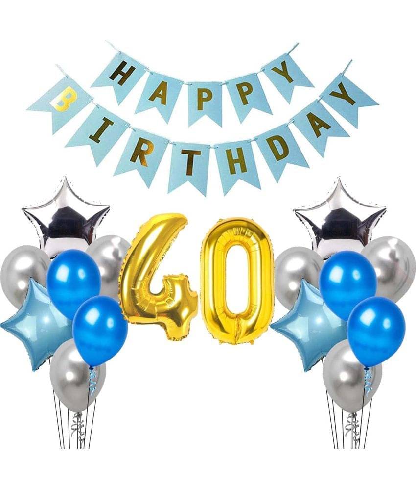 Urban Classic 40th Birthday Blue Siilver Decoration for Boys, Girls Urban Classic 40th Birthday Blue Siilver Decoration for Boys, Girls