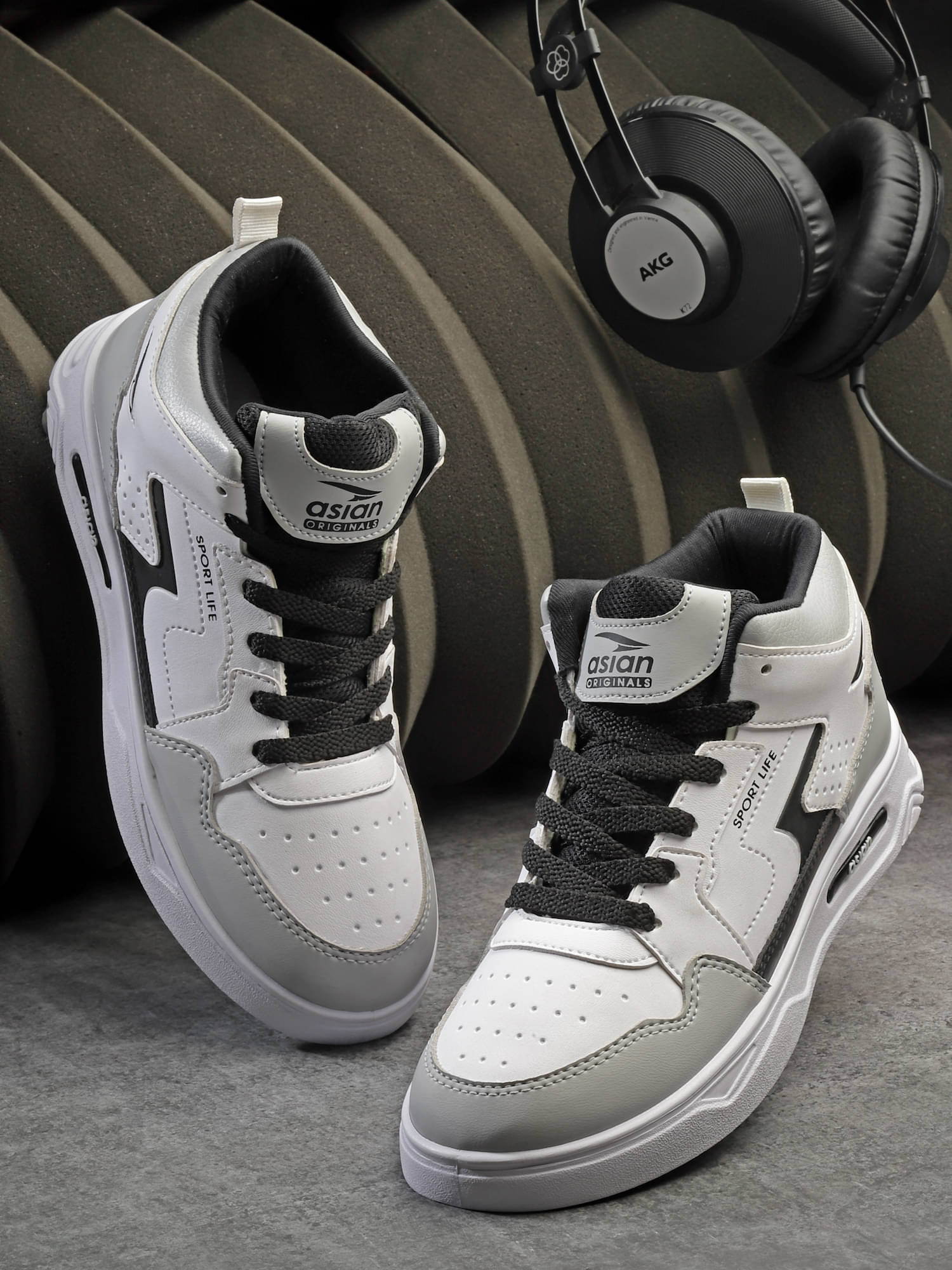     			ASIAN BOSTON-13 Light Grey Men's Sneakers