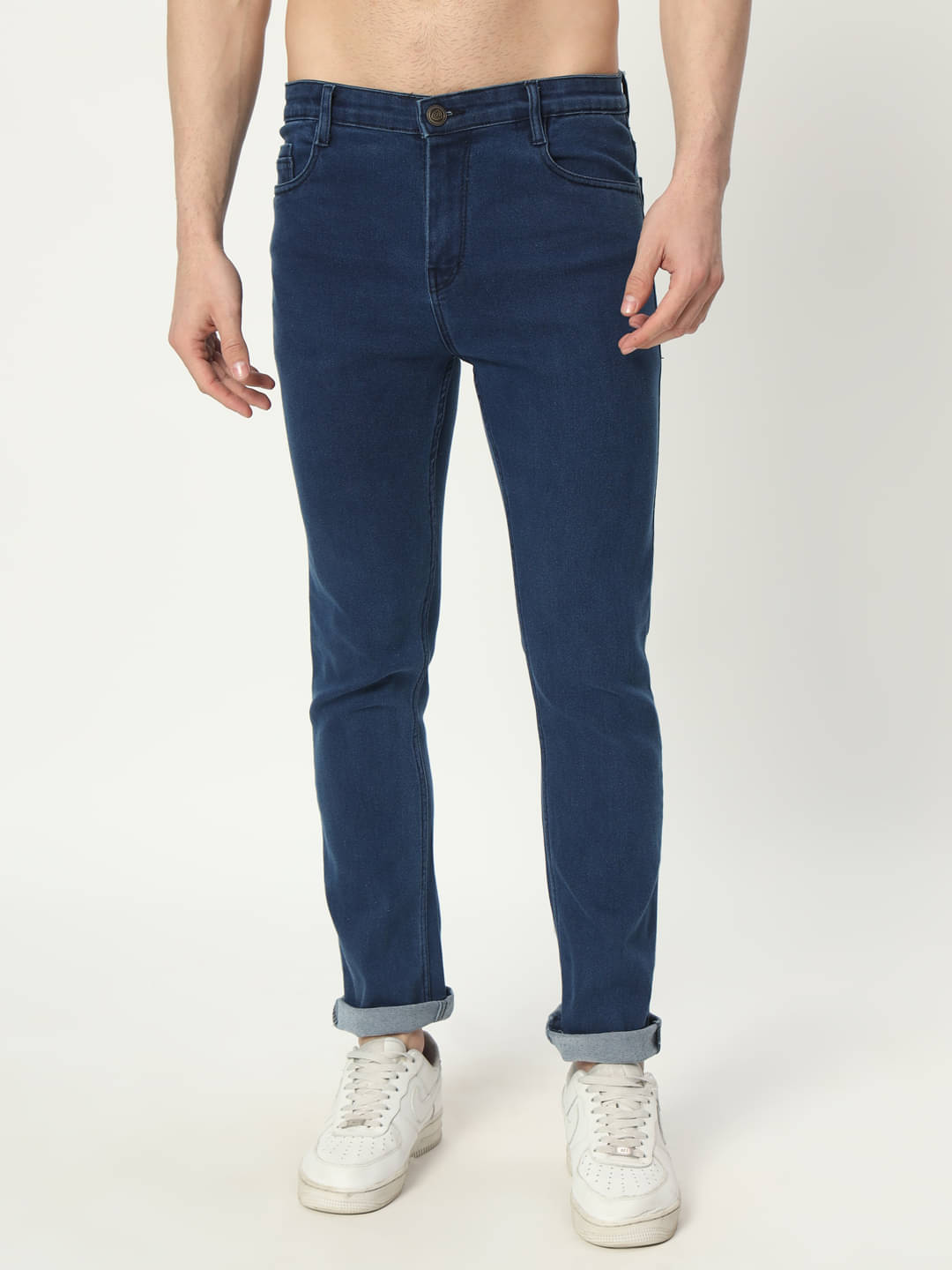     			AngelFab Skinny Fit Cuffed Hem Men's Jeans - Blue ( Pack of 1 )