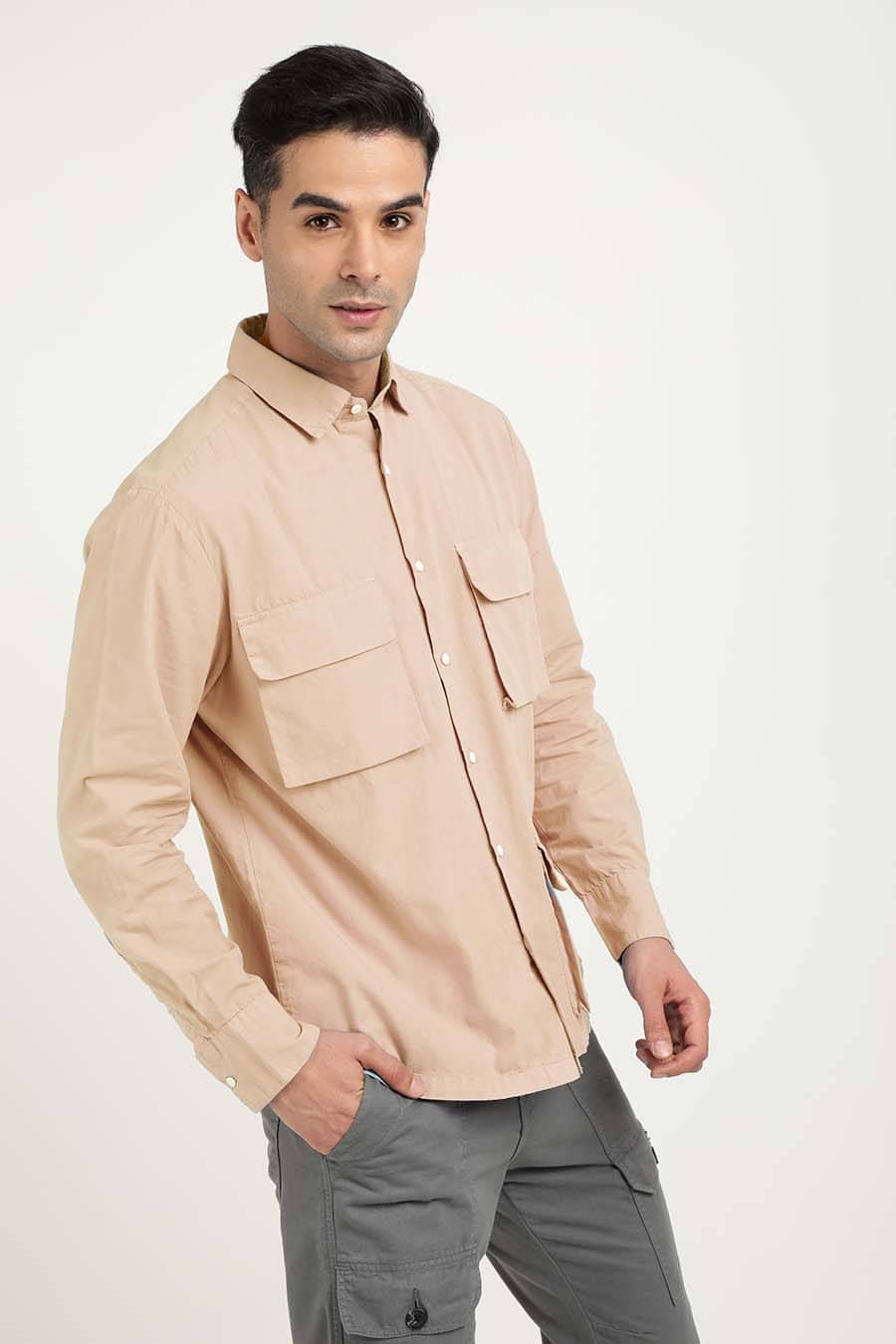     			Bene Kleed Relaxed Spread Collar Pure Cotton Casual Shirt