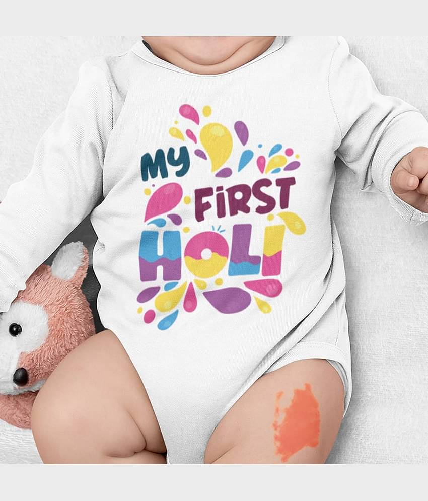 Bonorganik Pack of 1 Unisex for Baby Cotton Bodysuit ( White )