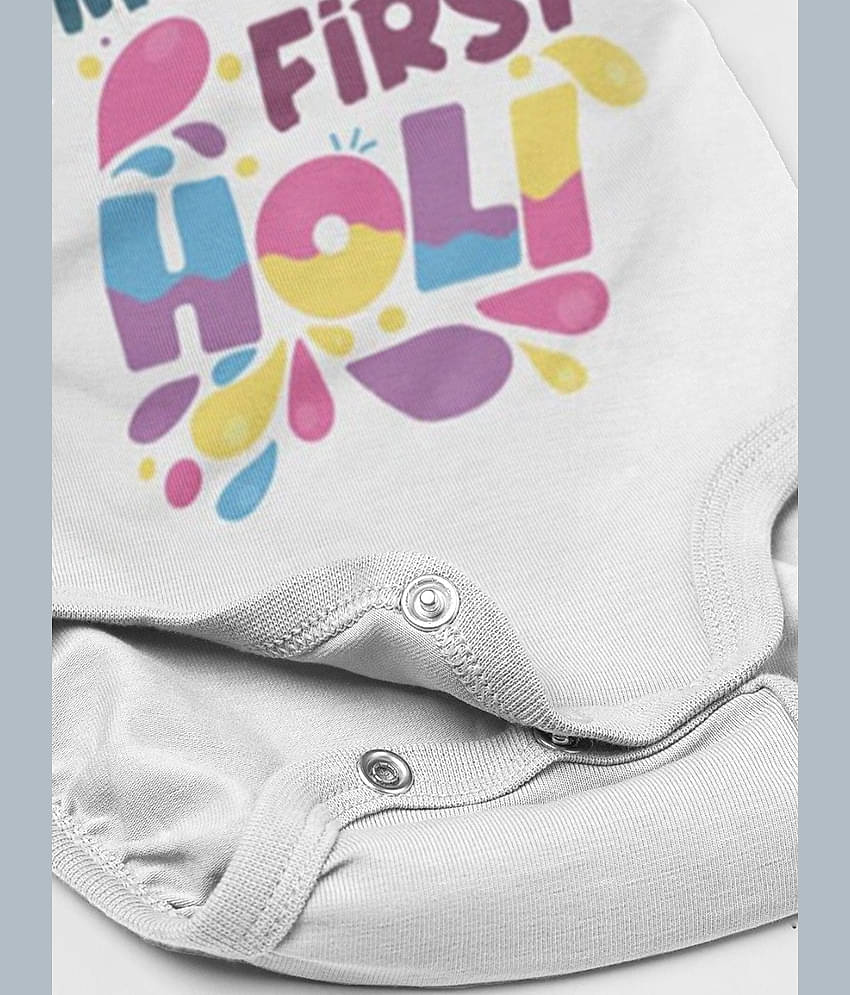 Bonorganik Pack of 1 Unisex for Baby Cotton Bodysuit ( White )