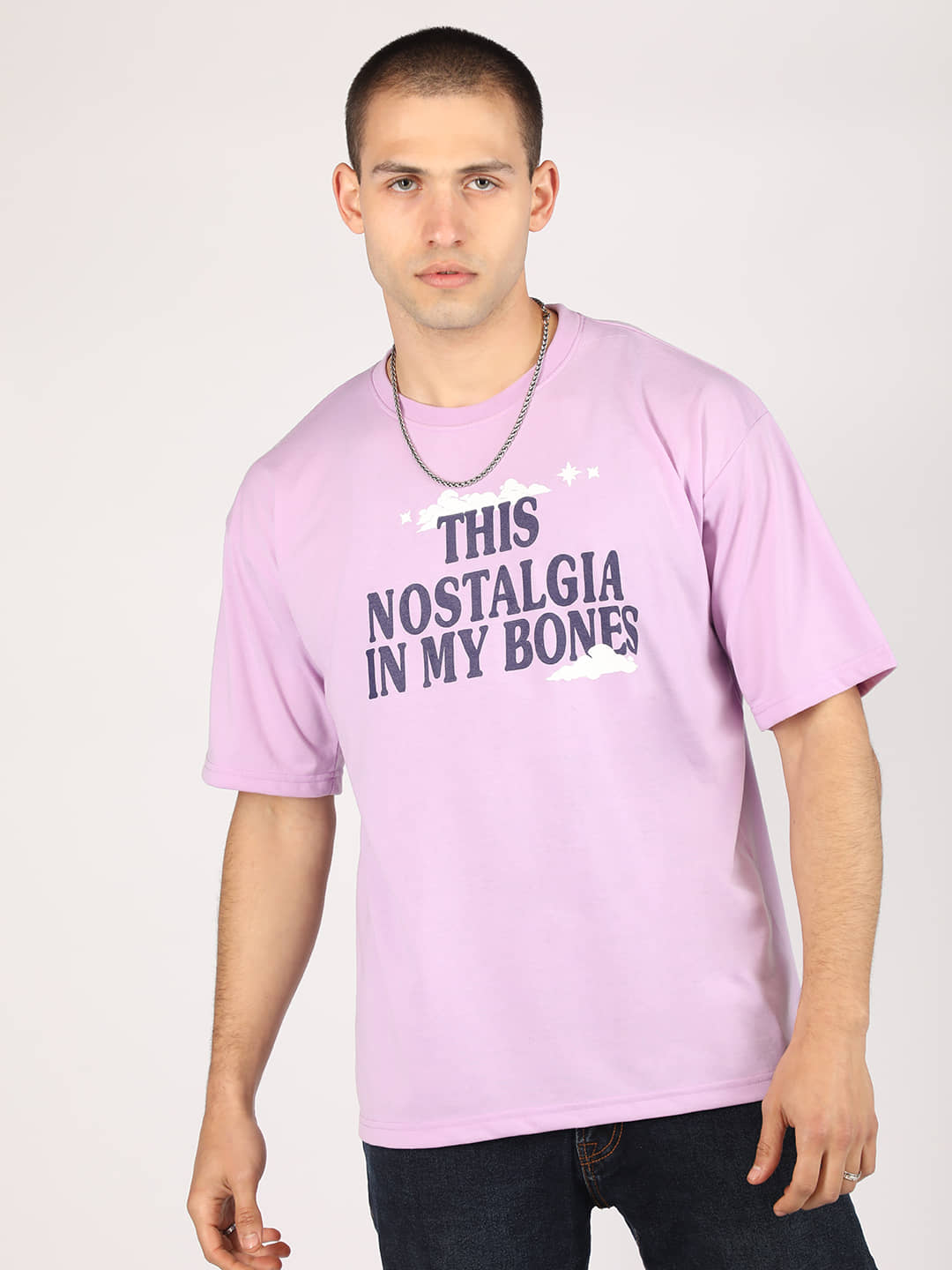 Chkokko Pack of 1 Cotton Blend Regular Fit Men's T-Shirt ( Lavender )