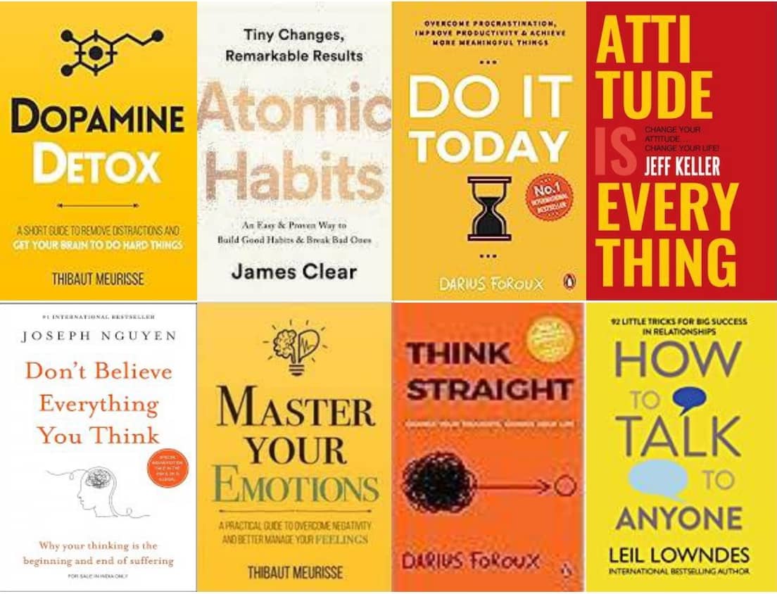 Dpamine Detox + Don't Believe Everything You Think + Master Your Emotions + Atomic Habits + Attitude Is Everything +  How To Talk Anyone + Think Straight + Do It Today - Stationery | Buy online on ZillyBuy