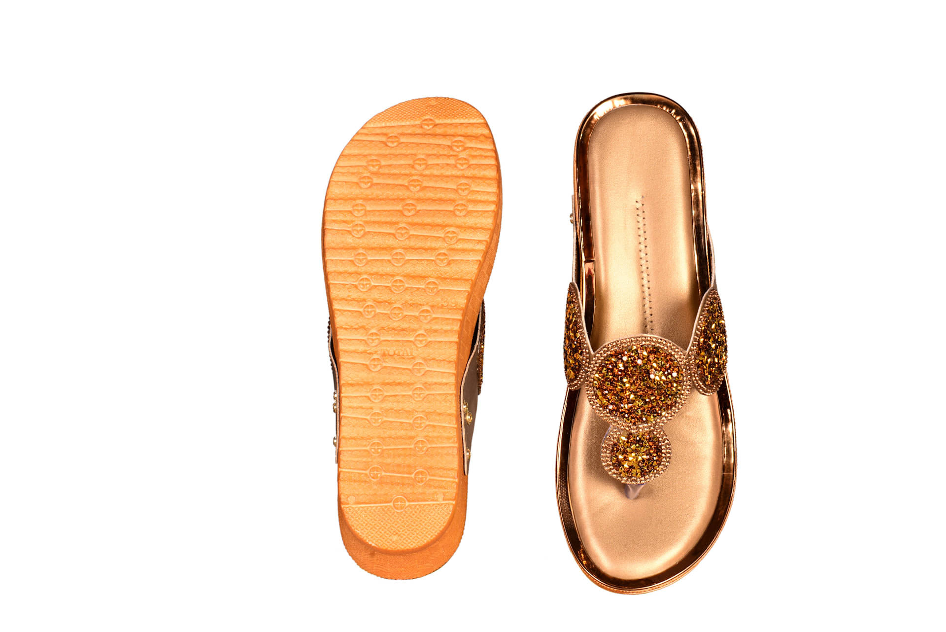     			Footprints Gold Women's Sandal Heels