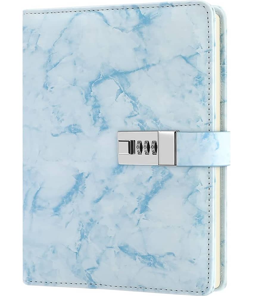 GEEO Marble Diary Journal with Locks for Girls and Women Secret Diaries Journal with Code Lock A5 Marble Notebooks with Combination Lock PU Leather Cover Diary Notebook (Blue) - Stationery | Buy online on ZillyBuy