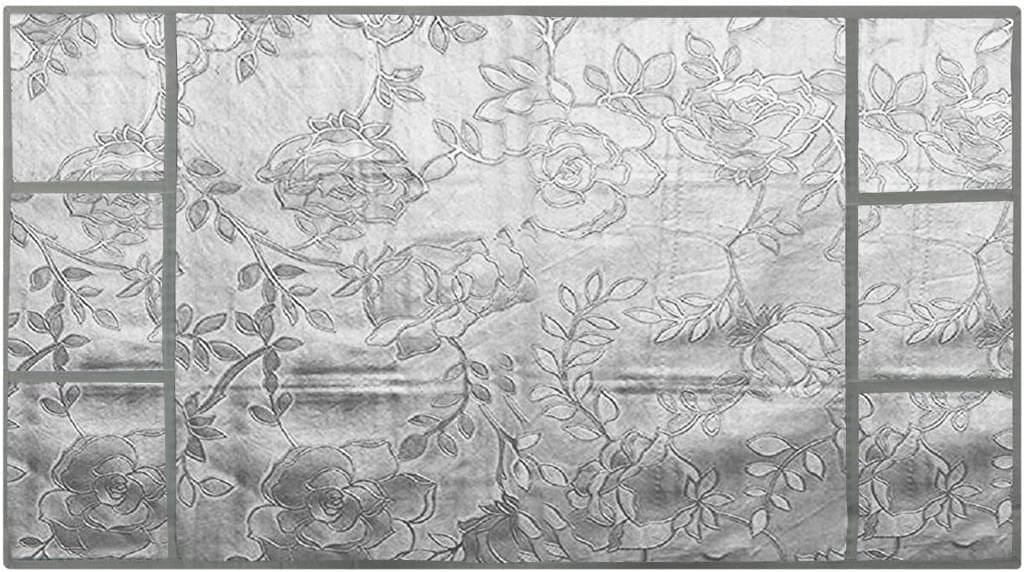 PVC Floral Top Cover ( 100 54 ) Pack of 1 - Silver PVC Floral Top Cover ( 100 54 ) Pack of 1 - Silver