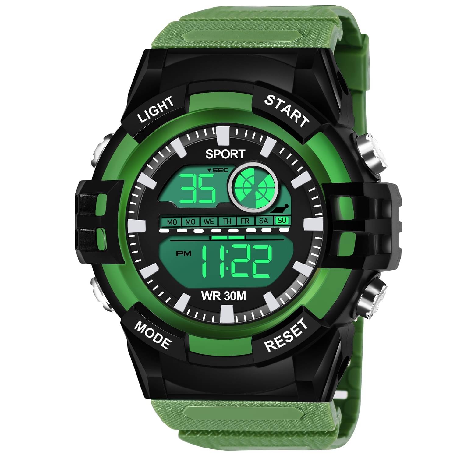     			Hala Green Resin Digital Men's Watch