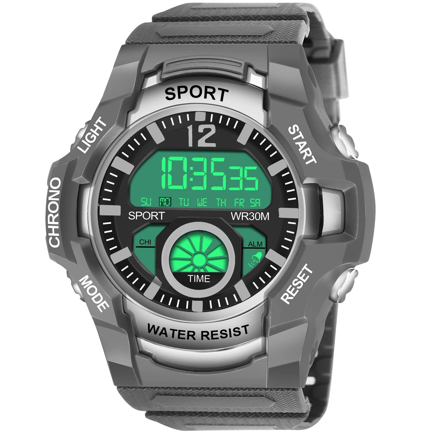 Hala Light Grey Resin Digital Men's Watch